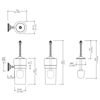 Devon&Devon Black Diamond Туалетный ершик, подвесной, черная керамика, цвет: бронза