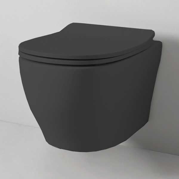 Artceram TEN Унитаз подвесной, 52х36см, безободковый, с крепежом, цвет:  черный матовый