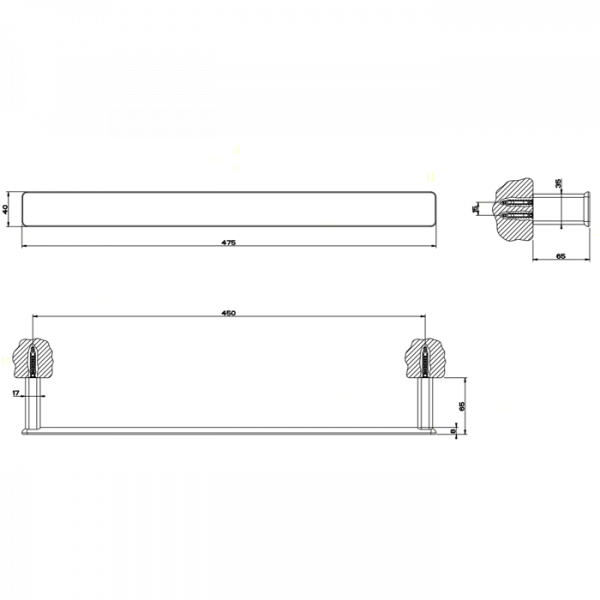 Gessi iSpa Полотенцедержатель 45см, подвесной, цвет: хром