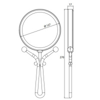 EMCO Pure Зеркало косметическое, Ø127мм, переносное, 5x кратное увеличение, настольное, цвет: хром
