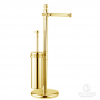 HUBER Croisette Напольная стойка с ершиком и бумагодержателем, цвет: золото