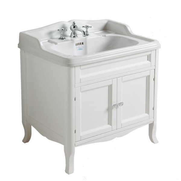 SIMAS Arcade Тумба под раковину , прямой фронт (ручки и петли цвет хром), с раковиной AR834, 70см, Цвет:белый