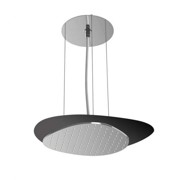 Carlo Frattini Wellness Верхний душ Cloud, подвесной, потолочный монтаж, верхняя пластина черная, цвет: хром