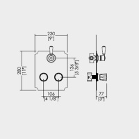 Devon&Devon Black Morris Смеситель для душа настенный на пластине с распределителем, цвет: хром/черные