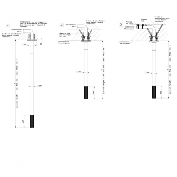 Gessi Inciso- Излив потолочный, комбинируемый с удаленным управлением, цвет: black XL