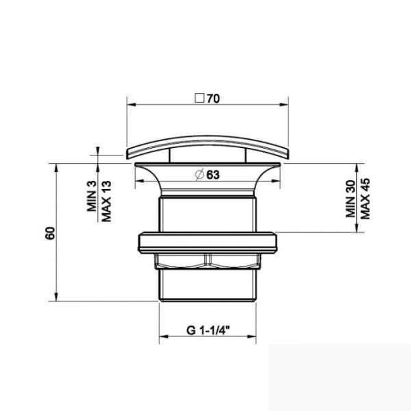 Gessi Донный клапан свободного слива для раковины без перелива, цвет: хром