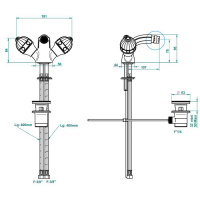 THG Cheverny Malachite Смеситель для биде, 1 отв., цвет: золото/малахит