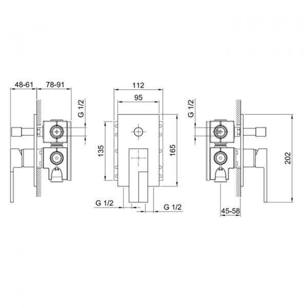 Fantini AR/38 Смеситель для душа, встраиваемый, цвет: хром