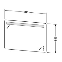 Duravit Luv Зеркало горизонтальное с подсветкой, 80x160x3.8см
