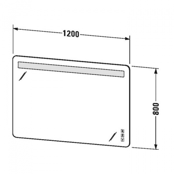 Duravit Luv Зеркало горизонтальное с подсветкой, 80x160x3.8см