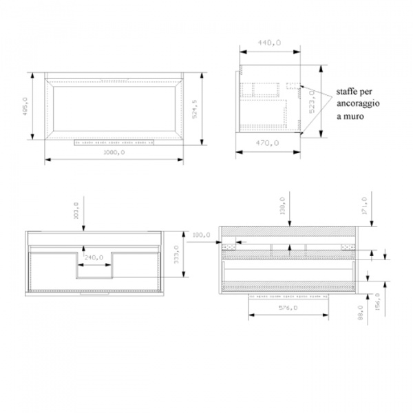 EBAN Комплект мебели  Paola  101 см , база с раковиной 101см, доводчики Blum, Цвет: TORTORA
