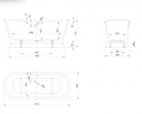 KNIEF Princess I Ванна отдельностоящая 170х70х70см, с акриловым плинтусом