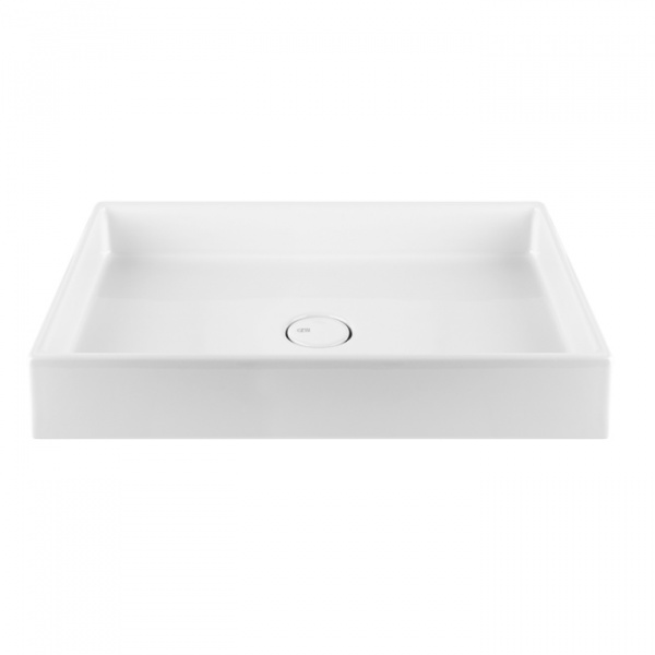 Gessi Rettangolo Раковина 60х40 см, без отв., накладная, с донным клапаном, цвет: белый