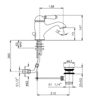 Nicolazzi El Capitan Смеситель для раковины однорычажный, с донным клапаном, цвет: бронза