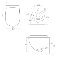 Artceram FILE 2.0 Унитаз подвесной Rimless 36x52 см, цвет: notte