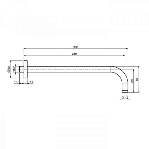 Carlo Frattini Wellness Держатель для душа настенный 350мм. F2538CR, цвет: бронза