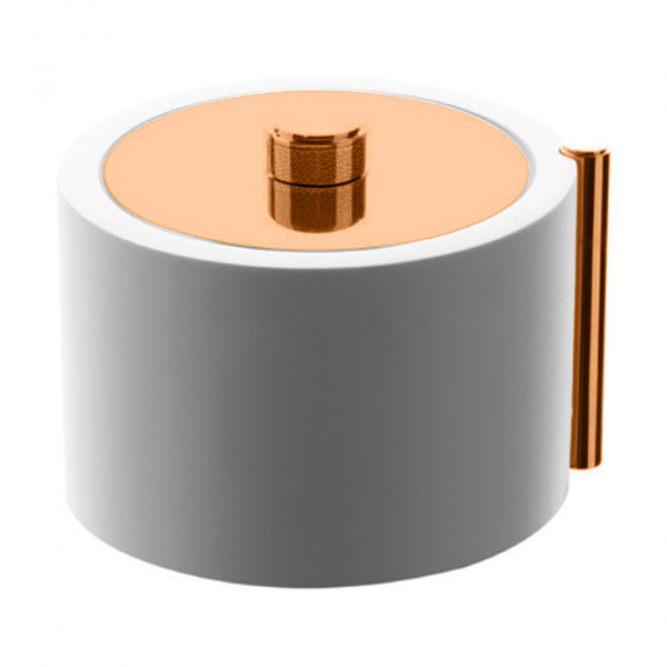 Bertocci Easy Контейнер с крышкой из композита, отделка "медовые соты", цвет: белый матовый/розовое золото