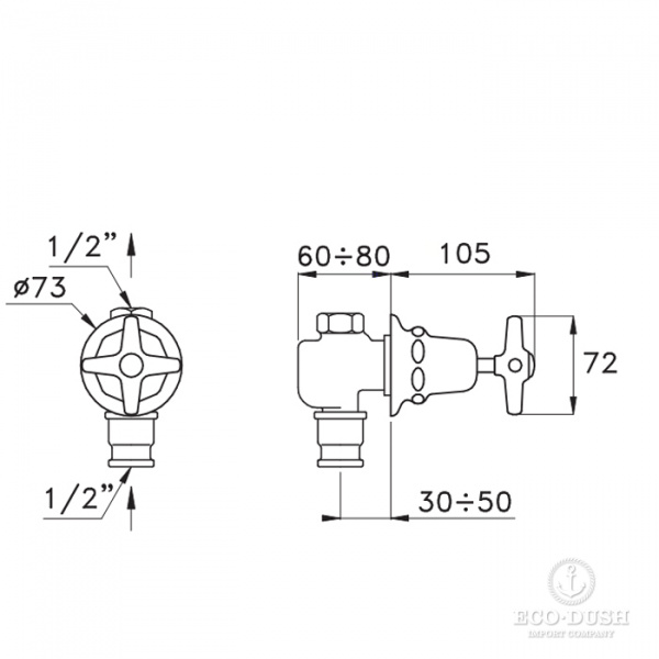Stella Italica Запорный вентиль 0/156, цвет: хром