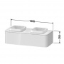 Duravit Happy D.2 Plus Тумба подвесная 130x55х35.4см, с 2 раковинами и 1 ящиком, цвет: stone grey satin matt