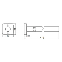 EMCO Trend Держатель полотенец, одинарный, фиксированный, (круглая труба), 41см, подвесной, цвет: хром