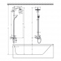Hansgrohe Croma E 280 1jet Душевая система Showerpipe с термостатом для ванны, хром