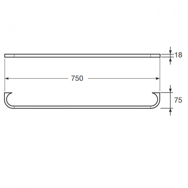 Armani Roca Baia Полотенцедержатель 75х7.5х1.8см, подвесной, цвет: greige