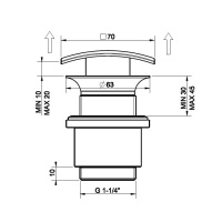Gessi Автоматический донный клапан “Stop&Go” для раковины без перелива, цвет: хром