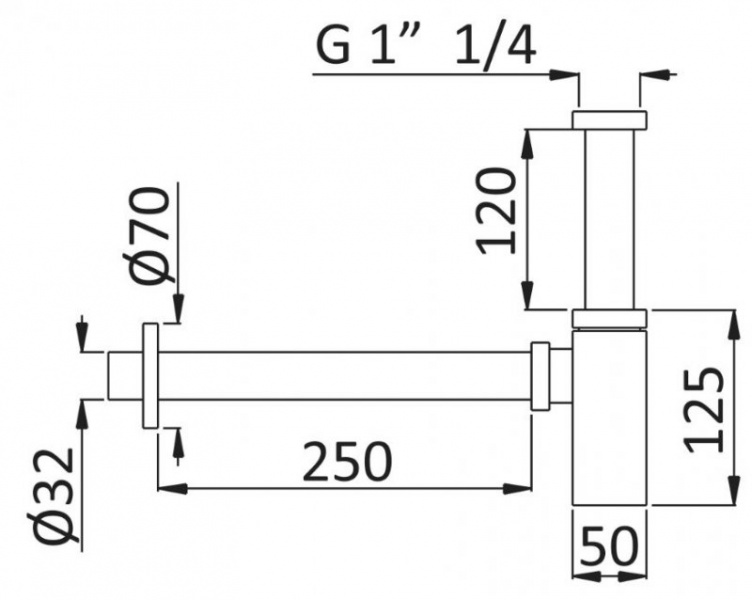 Сифон для раковины Cezares CZR-B-SMQ-BIO, Белый матовый
