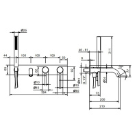 Fantini Nostromo Смеситель для ванны, встраиваемый, цвет: хром