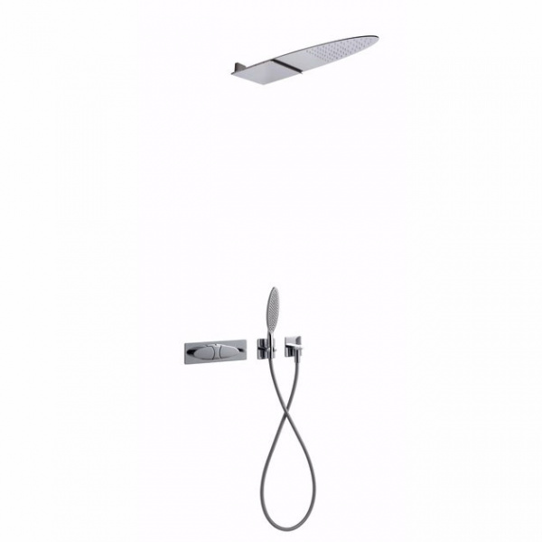 Carlo Frattini Eclipse Смеситель для душа, встраиваемый, верхний душ с каскадом, ручной душ, цвет: хром