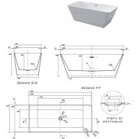 Kerasan Ego Ванна отдельностоящая, акриловая  160х70х55см в комплекте со сливом Click-clack, цвет: белый