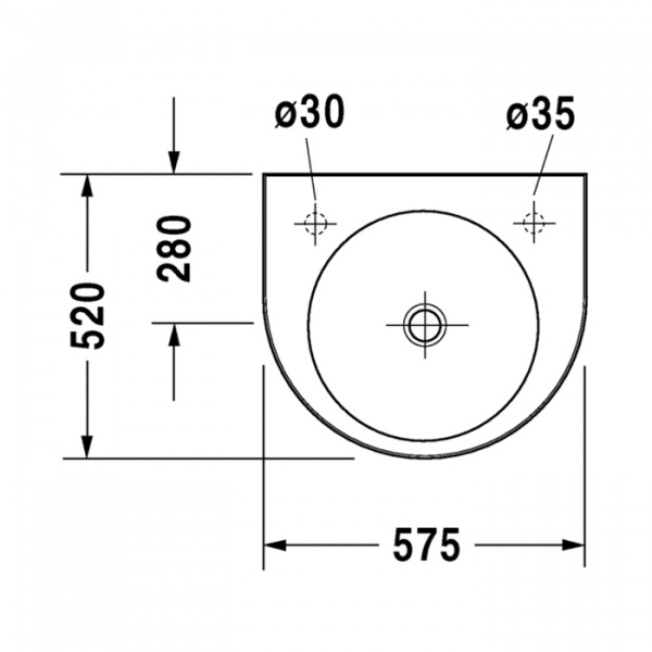 Duravit Architec Раковина 57.5х52 см, 1 отв., цвет: белый