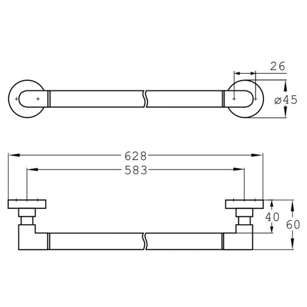 EMCO Eposa Держатель полотенец, 60см, подвесной, цвет: хром
