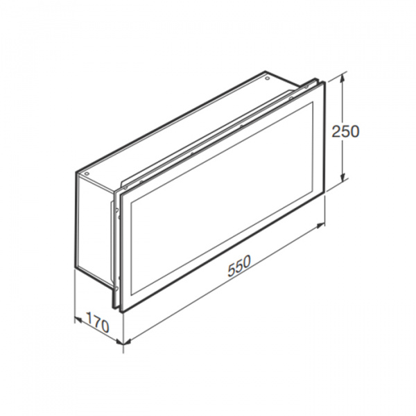 Armani Roca Island Встраиваемый шкафчик 55x17xh25см, с подсветкой (транформатор 12V/DC не включен), цвет: nero