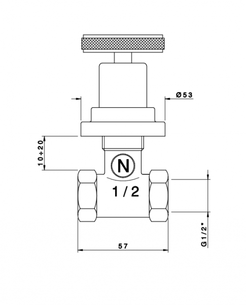 Nicolazzi Arena Вентиль запорный 1/2”, цвет: хром