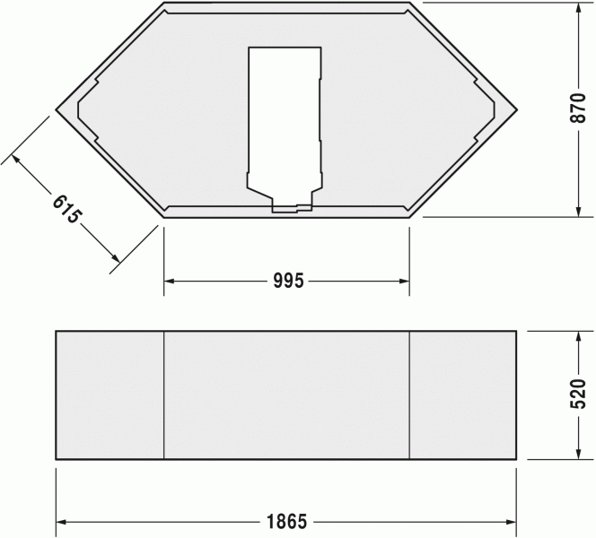 Опора из стиропора для ванны Duravit D-Code, 186.5x87