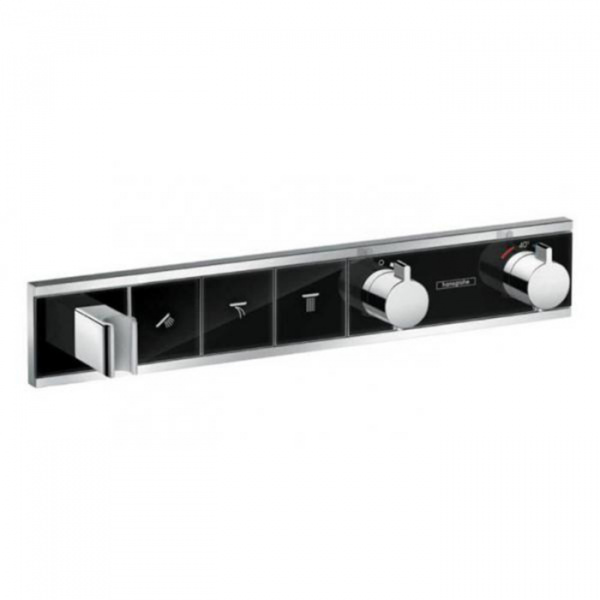 Hansgrohe RainSelect Смеситель для душа, термостатический, 3 источника, СМ, внешняя часть, цвет: черный/хром