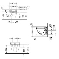 Duravit Starck 3 Унитаз подвесной, 48.5х36см, с креплением Durafix, цвет: белый