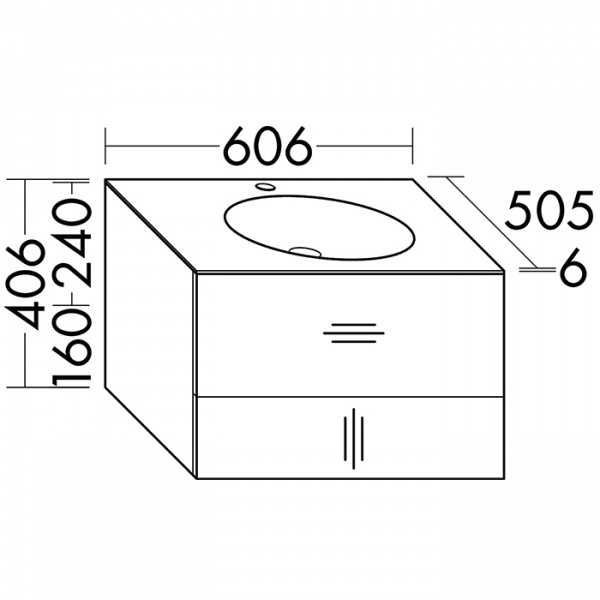 Burgbad Coco Комплект подвесной мебели 60x50x40 см, цвет: коньячный орех