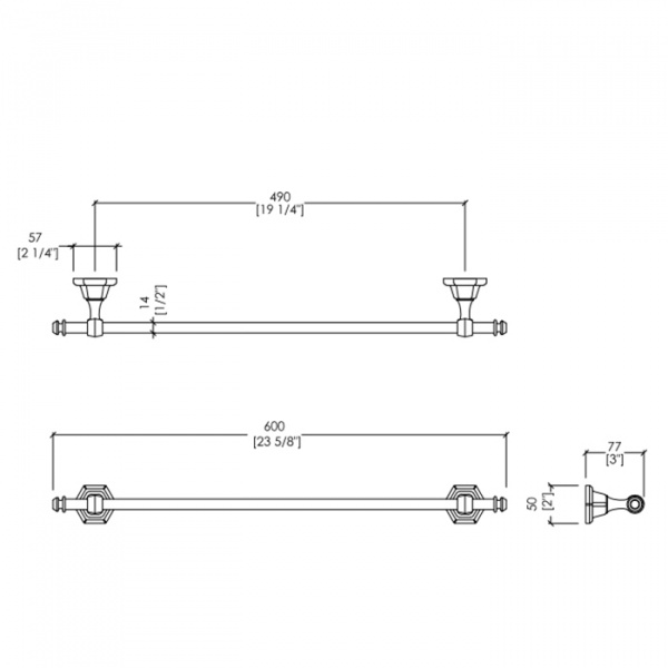 Devon&Devon Jubilee Полотенцедержатель 60см, подвесной, цвет: никель