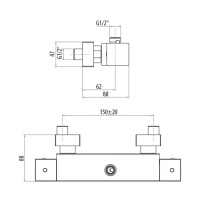 Gattoni Termostatici Термостатический смеситель для душа в современном стиле, выпуск сверху, цвет: хром