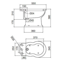 Sbordoni Neoclassica Биде напольное 55х34.5см, цвет: белый