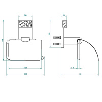 THG Ginkgo Держатель для туалетной бумаги с крышкой, подвесной, цвет: золото/хрусталь