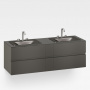 Armani Roca Baia Тумба подвесная с 2 раковинами, 179.4х59х61см с 4 ящиками, со столешницей, цвет: черный