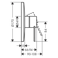 Axor Uno Встраиваемый смеситель для душа, однорычажный, внешняя часть, цвет: хром