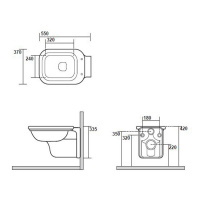 Kerasan Waldorf Унитаз подвесной 55х37см, фурнитура хром, СИДЕНЬЕ НА ВЫБОР