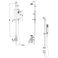 Gessi Mimi Душевая стойка с ручным душем и выводом воды из стены, цвет: хром