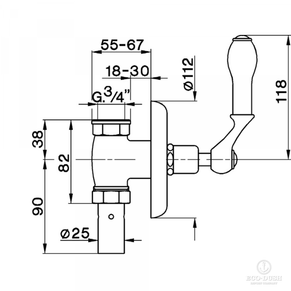 CISAL Arcana Запорный вентиль для туалета, цвет: золото