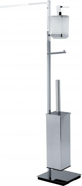 Стойка с дозатором для мыла, держателем для полотенца и туалетной бумаги, ёршиком напольная Vetta Rubinetterie ACS