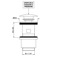 Nicolazzi Complementi Сливной донный клапан 1”1/4 “clic-clac, цвет: золото 24к